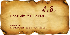 Laczházi Berta névjegykártya